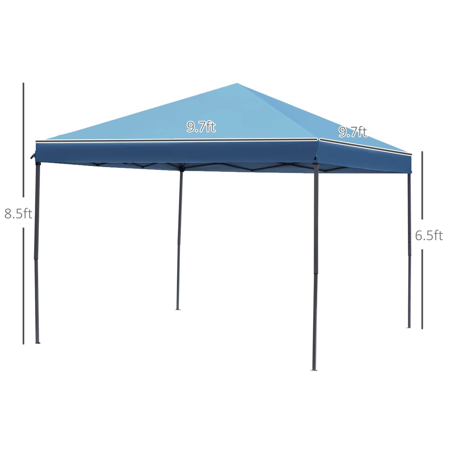 Chapiteau pliant robuste Outsunny 3 m x 3 m avec filets latéraux amovibles, montage facile, idéal pour les fêtes en extérieur.