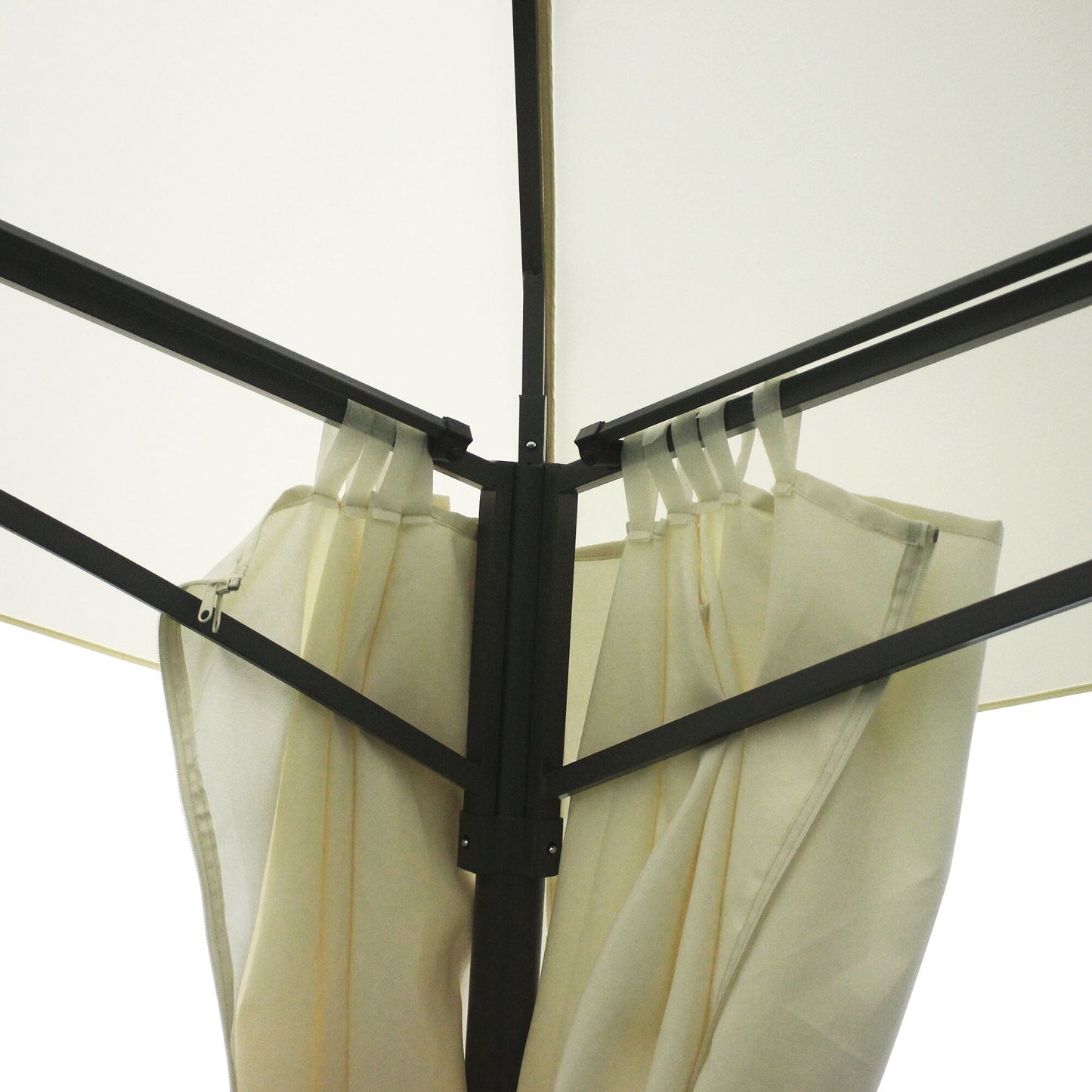 Gazebo de patio Outsunny 3 m x 4 m avec parois latérales, toit à double ventilation et structure en acier