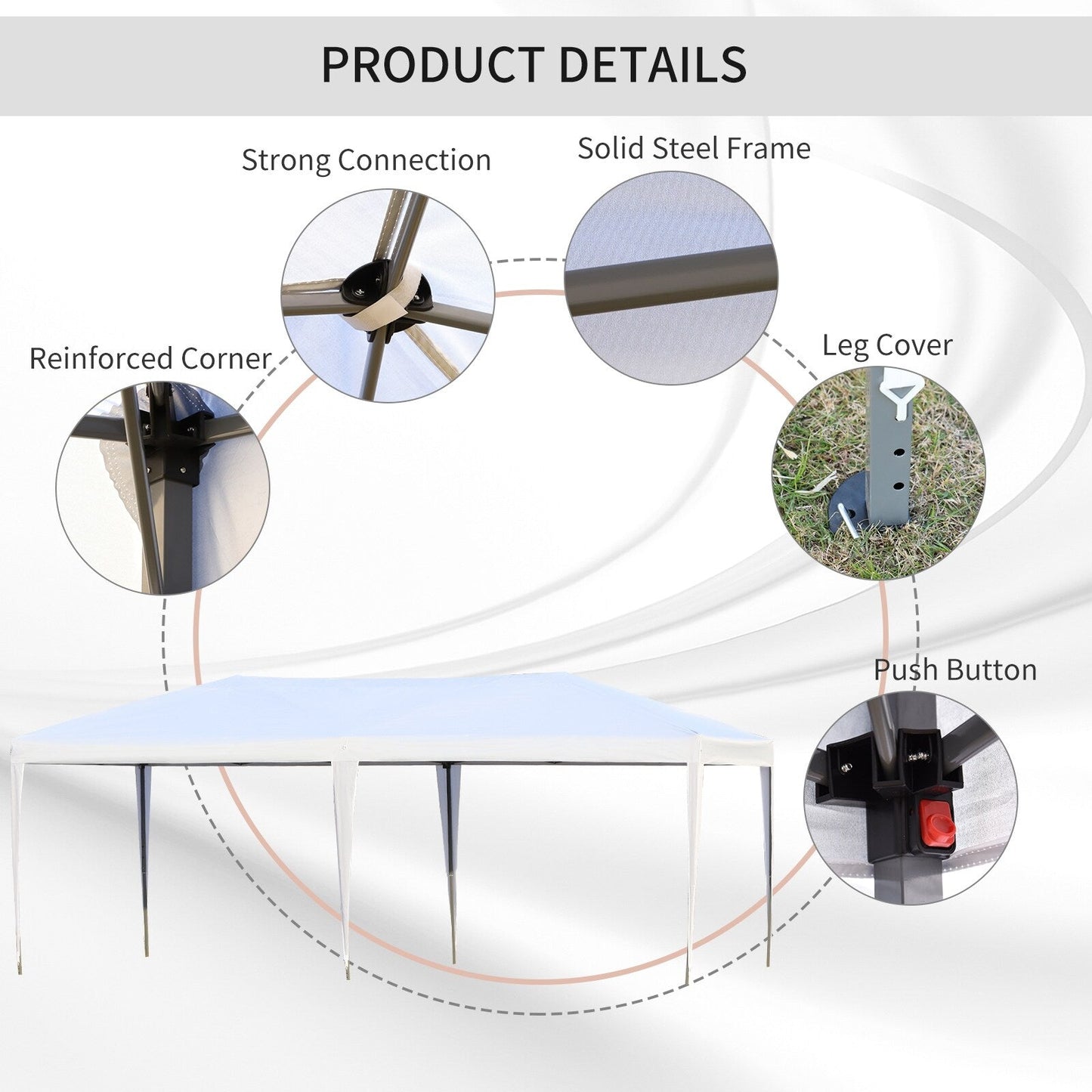 Auvent pliable robuste Outsunny avec structure solide, toit anti-UV et sac de transport pour terrasse, jardin, plage, etc.