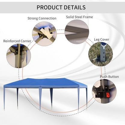 Auvent pliable robuste Outsunny avec structure solide, toit anti-UV et sac de transport pour terrasse, jardin, plage, etc.