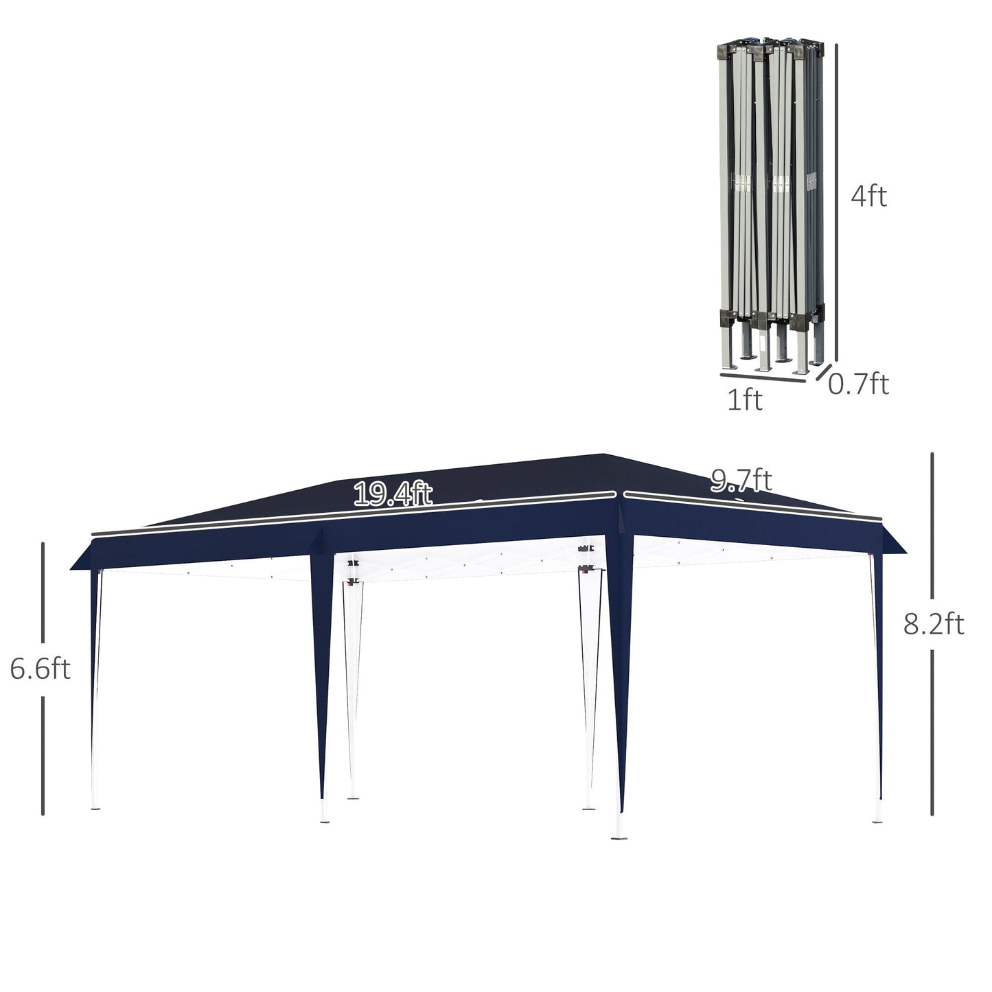Auvent pliable robuste Outsunny avec structure solide, toit anti-UV et sac de transport pour terrasse, jardin, plage, etc.