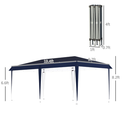Auvent pliable robuste Outsunny avec structure solide, toit anti-UV et sac de transport pour terrasse, jardin, plage, etc.