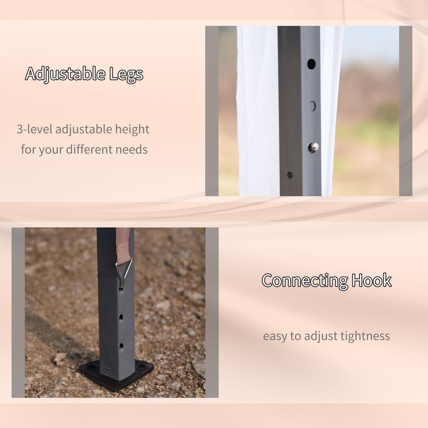 Auvent pliable robuste Outsunny avec structure solide, toit anti-UV et sac de transport pour terrasse, jardin, plage, etc.