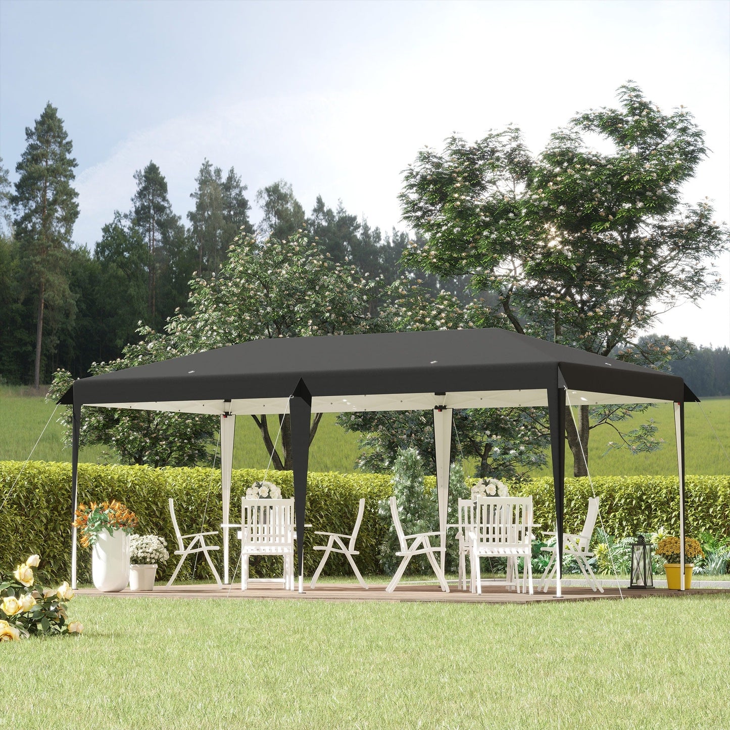 Auvent pliable robuste Outsunny avec structure solide, toit anti-UV et sac de transport pour terrasse, jardin, plage, etc.