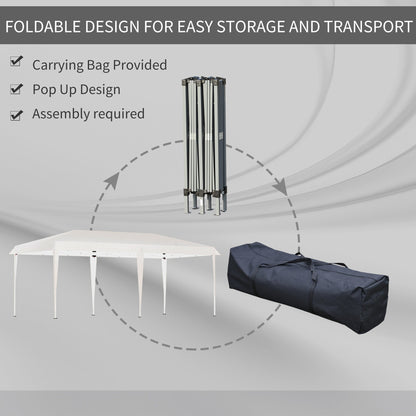 Auvent pliable robuste Outsunny avec structure solide, toit anti-UV et sac de transport pour terrasse, jardin, plage, etc.