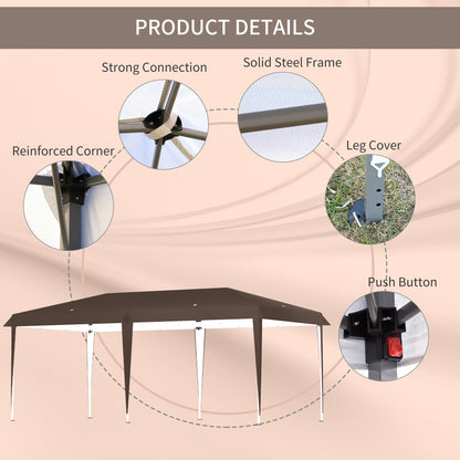 Auvent pliable robuste Outsunny avec structure solide, toit anti-UV et sac de transport pour terrasse, jardin, plage, etc.