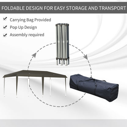 Auvent pliable robuste Outsunny avec structure solide, toit anti-UV et sac de transport pour terrasse, jardin, plage, etc.
