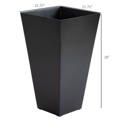 Ensemble de 3 pots de fleurs en plastique Outsunny de 71 cm de haut, grands pots de jardin en plastique pour l'intérieur et l'extérieur, pour l'entrée, la terrasse et le jardin.