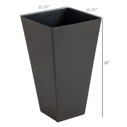 Ensemble de 3 pots de fleurs en plastique Outsunny de 71 cm de haut, grands pots de jardin en plastique pour l'intérieur et l'extérieur, pour l'entrée, la terrasse et le jardin.