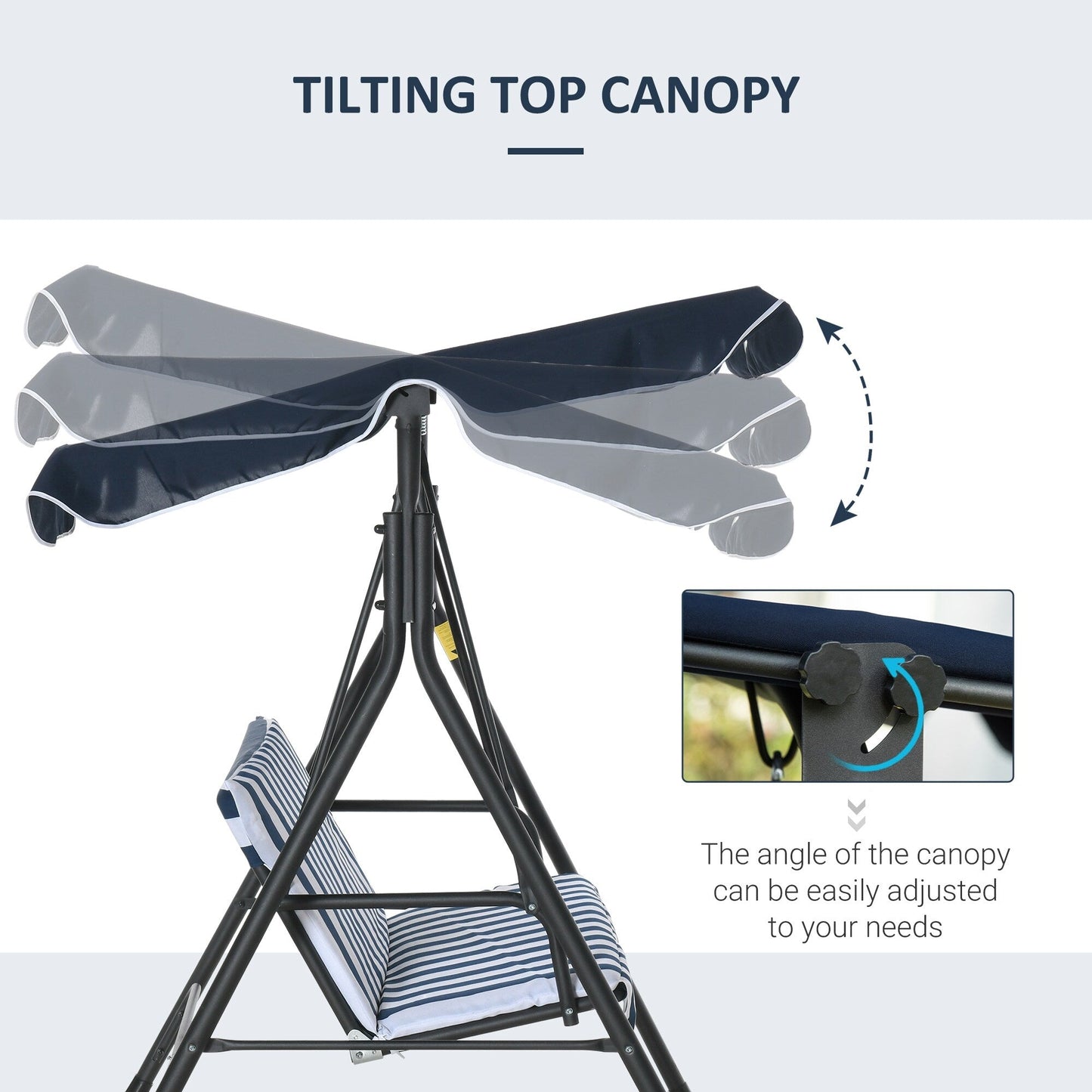 Balançoire de jardin Outsunny pour 3 personnes