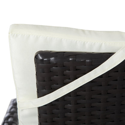 Ensemble de canapé de patio 3 pièces Outsunny en rotin PE, fauteuils inclinables d'extérieur, table basse avec plateau en plastique imitation bois