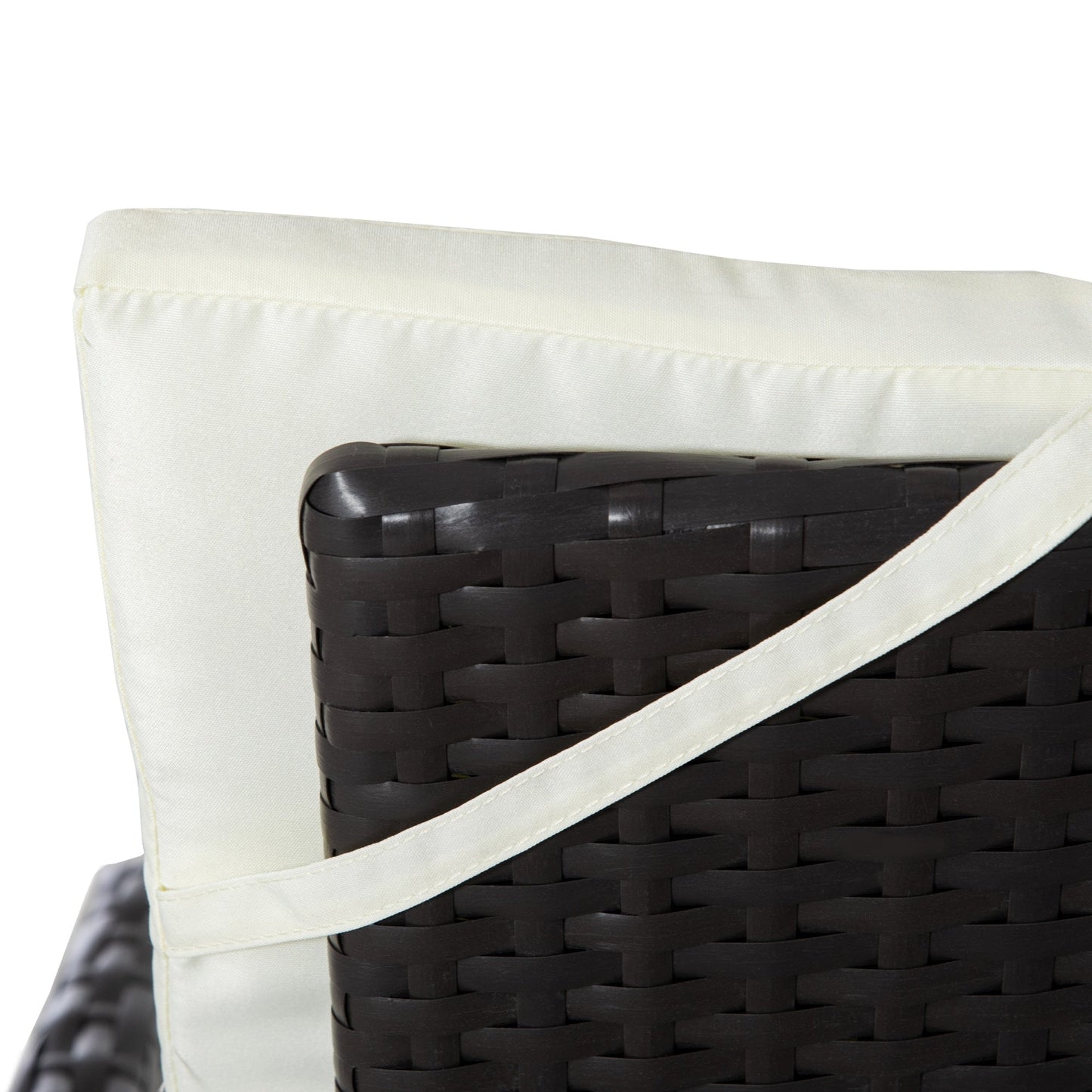 Ensemble de canapé de patio 3 pièces Outsunny en rotin PE, fauteuils inclinables d'extérieur, table basse avec plateau en plastique imitation bois