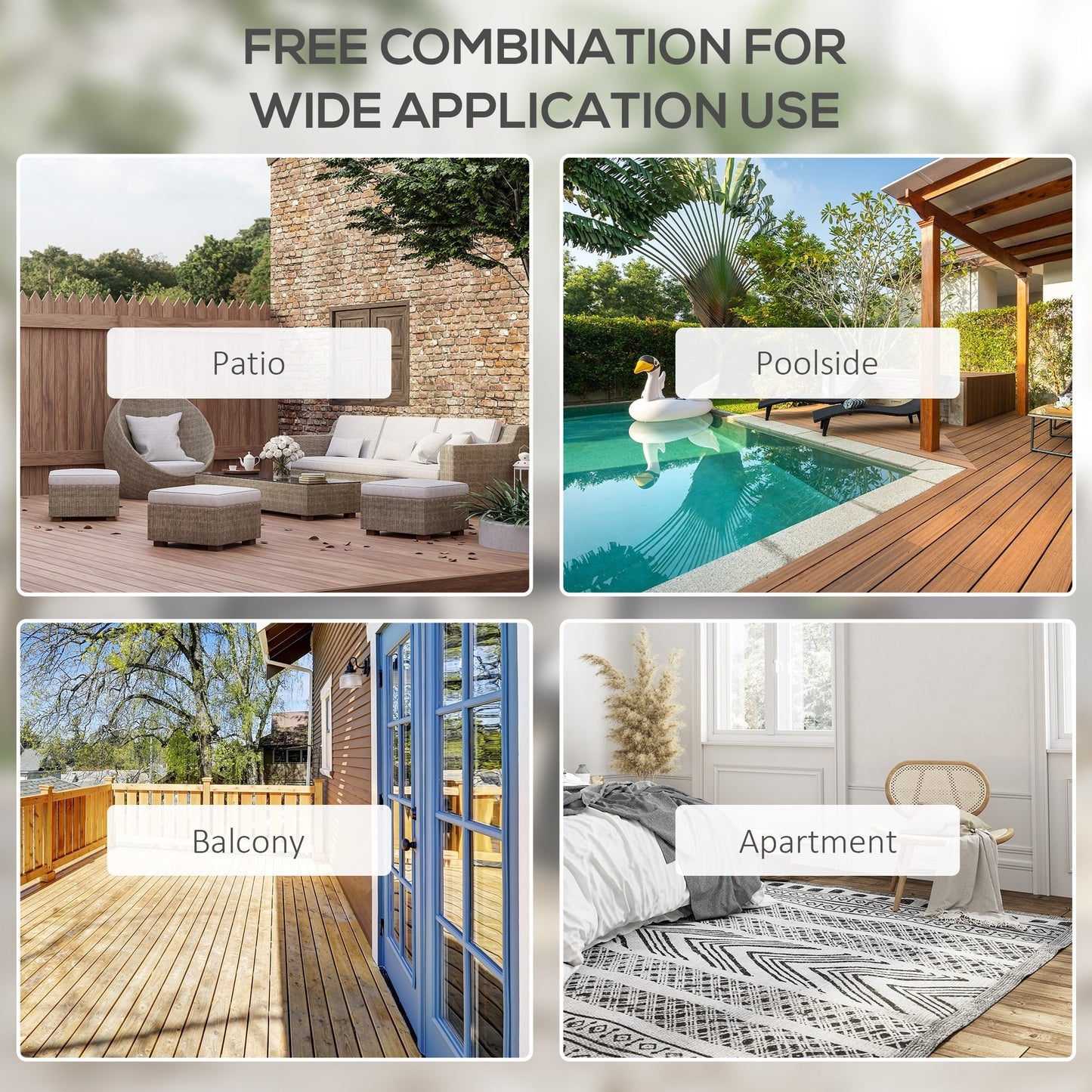 Ensemble de 4 chaises de patio pliantes Outsunny au design simple et élégant, confortables pour la terrasse, le jardin, la cour et les voyages.