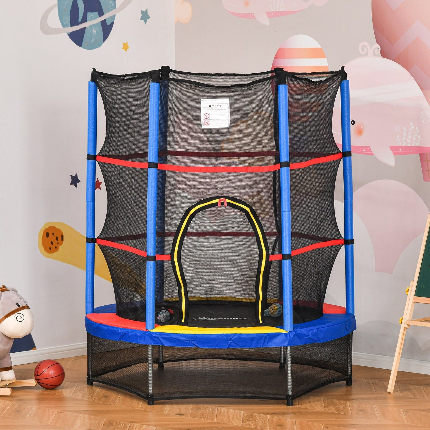Trampoline Outsunny pour enfants de 1,5 m de diamètre avec filet, pour l'intérieur et l'extérieur, de 3 à 6 ans