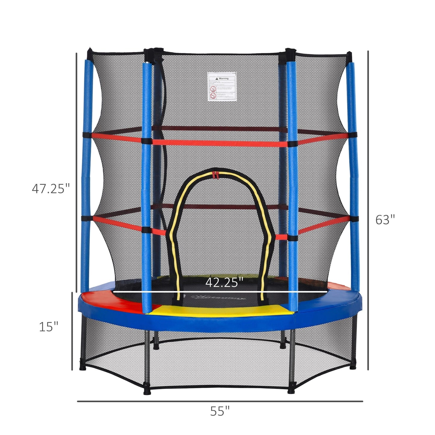 Trampoline Outsunny pour enfants de 1,5 m de diamètre avec filet, pour l'intérieur et l'extérieur, de 3 à 6 ans