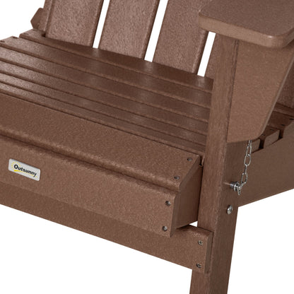 Chaise Adirondack pliante Outsunny, chaises longues d'extérieur en plastique PEHD résistant aux intempéries pour terrasse, patio et jardin