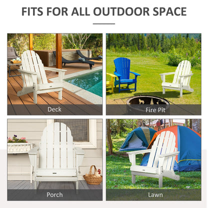 Chaise Adirondack pliante Outsunny, chaises longues d'extérieur en plastique PEHD résistant aux intempéries pour terrasse, patio et jardin