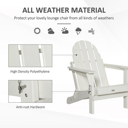 Chaise Adirondack pliante Outsunny, chaises longues d'extérieur en plastique PEHD résistant aux intempéries pour terrasse, patio et jardin