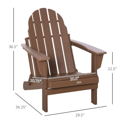 Chaise Adirondack pliante Outsunny, chaises longues d'extérieur en plastique PEHD résistant aux intempéries pour terrasse, patio et jardin