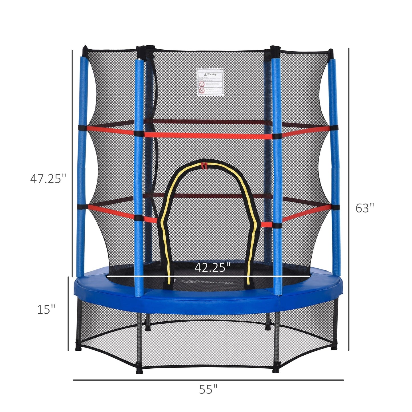Trampoline Outsunny pour enfants de 1,5 m de diamètre avec filet, pour l'intérieur et l'extérieur, de 3 à 6 ans