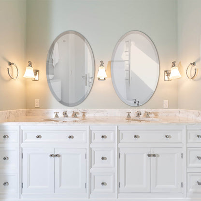 Miroir ovale biseauté Wells sans cadre