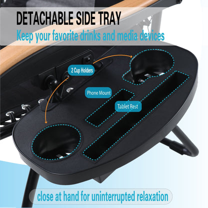 Fauteuil lounge XL surdimensionné rembourré zéro gravité avec accoudoirs plus larges, inclinable et porte-gobelet - Non disponible