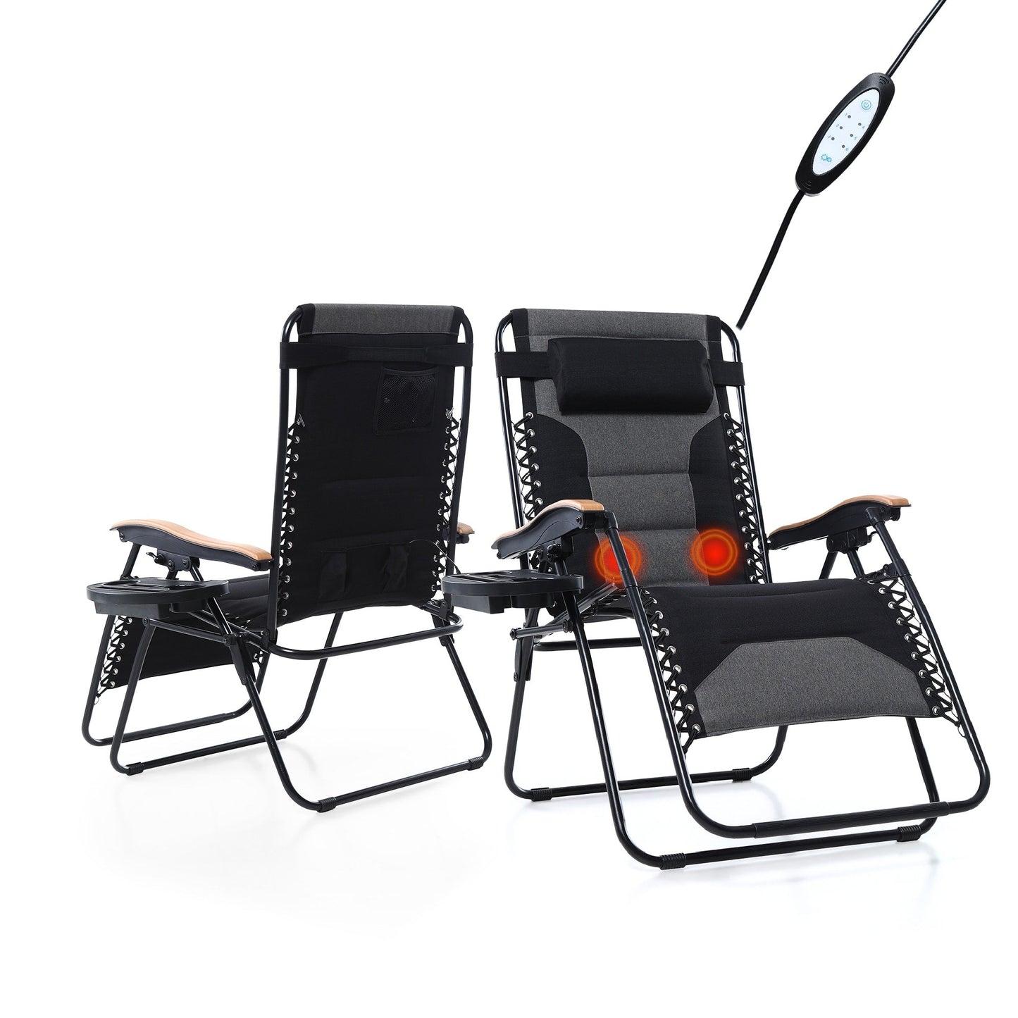 Fauteuil lounge XL surdimensionné rembourré zéro gravité avec accoudoirs plus larges, inclinable et porte-gobelet - Non disponible