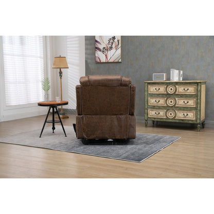 Fauteuil inclinable électrique surdimensionné en cuir PU avec fonction massage, chauffage lombaire, porte-gobelet et inclinaison à 180°