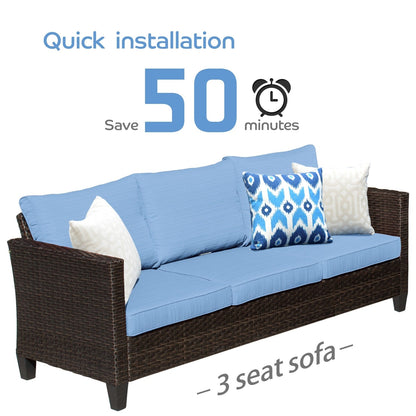 Ensemble de mobilier de patio OVIOS 5 pièces en résine tressée avec dossier haut