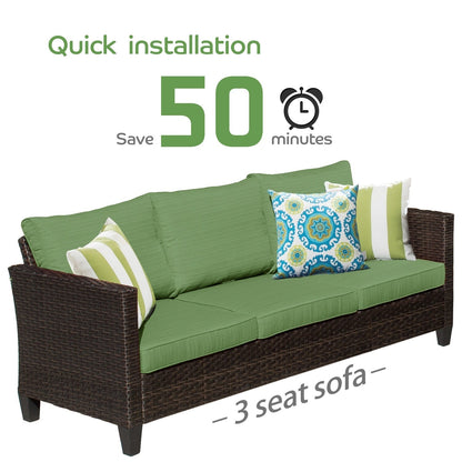 Ensemble de mobilier de patio OVIOS 5 pièces en résine tressée avec dossier haut