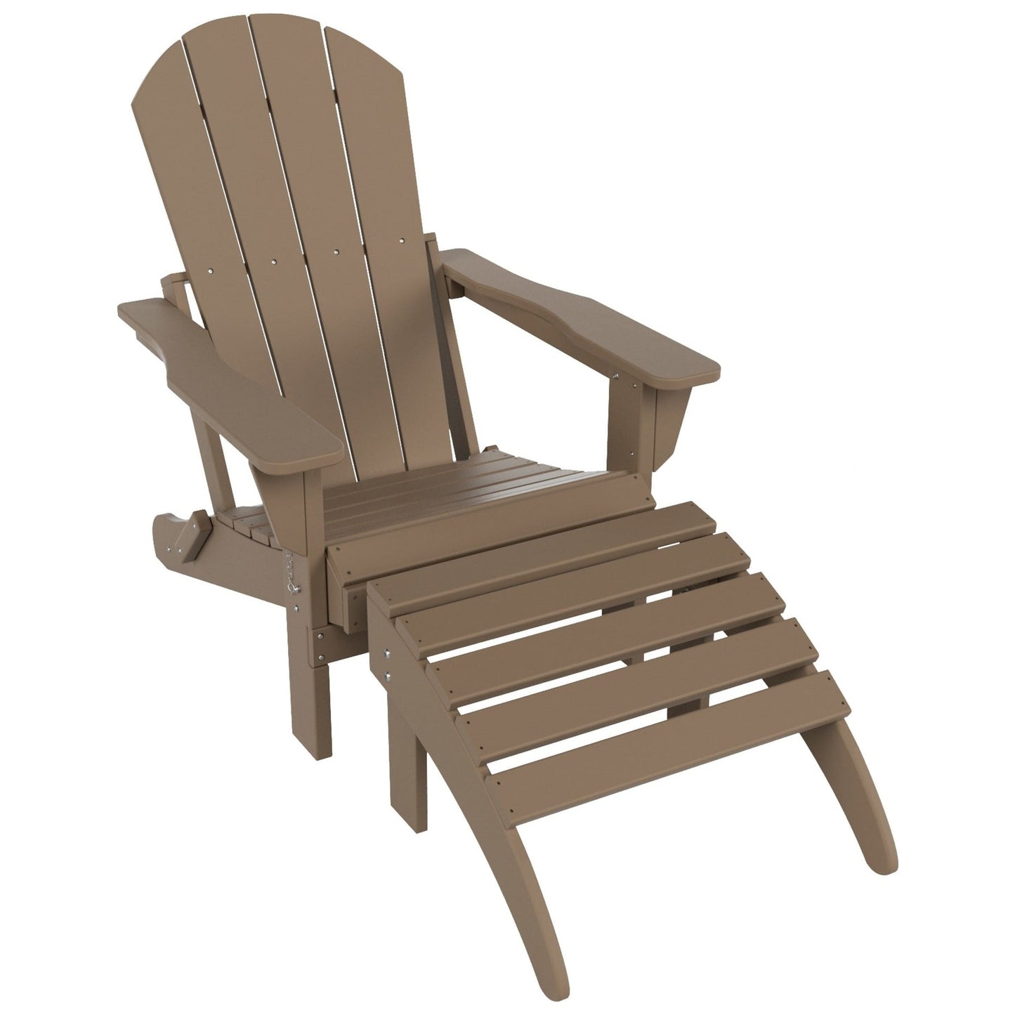 Chaise Adirondack pliable d'extérieur Polytrends Laguna HDPE résistante aux intempéries avec repose-pieds (ensemble de 2 pièces)
