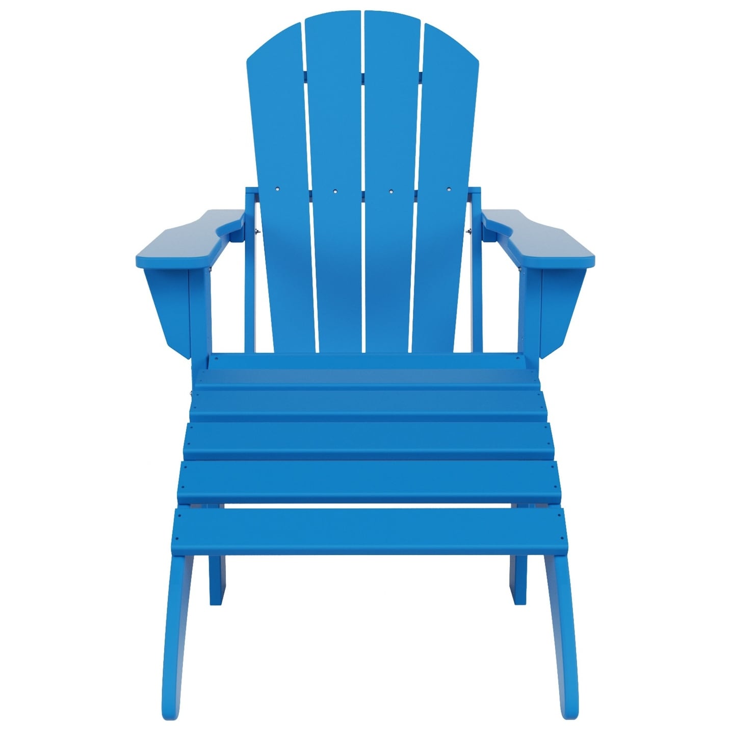 Chaise Adirondack pliable d'extérieur Polytrends Laguna HDPE résistante aux intempéries avec repose-pieds (ensemble de 2 pièces)