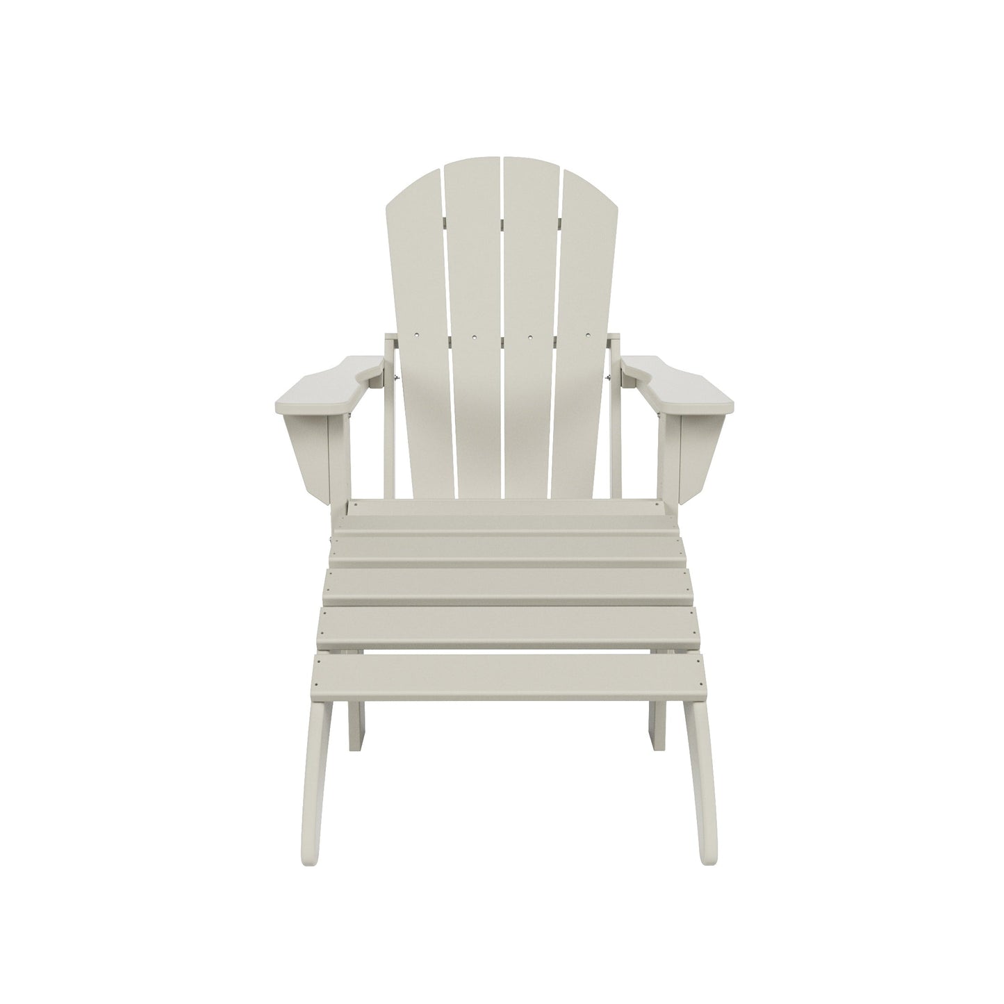 Chaise Adirondack pliable d'extérieur Polytrends Laguna HDPE résistante aux intempéries avec repose-pieds (ensemble de 2 pièces)