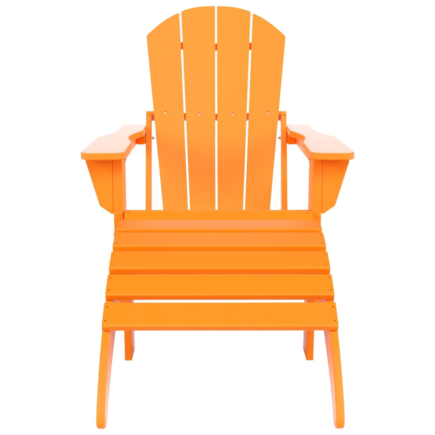 Chaise Adirondack pliable d'extérieur Polytrends Laguna HDPE résistante aux intempéries avec repose-pieds (ensemble de 2 pièces)