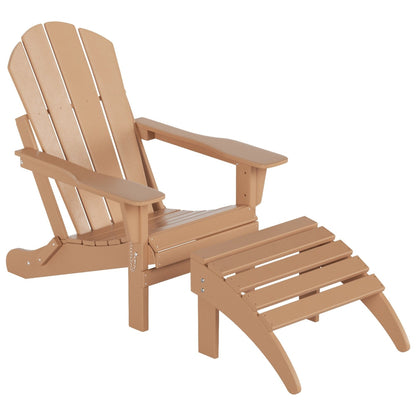 Chaise Adirondack pliable d'extérieur Polytrends Laguna HDPE résistante aux intempéries avec repose-pieds (ensemble de 2 pièces)