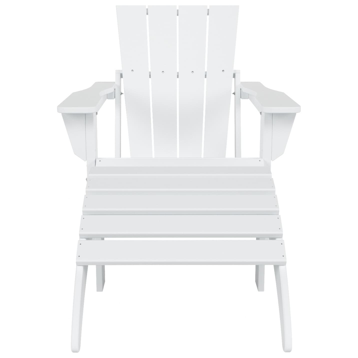 Chaise Adirondack pliable d'extérieur Polytrends Laguna HDPE résistante aux intempéries avec repose-pieds (ensemble de 2 pièces)