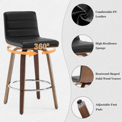 Tabourets de bar/comptoir pivotants en similicuir 26/29, lot de 2/3