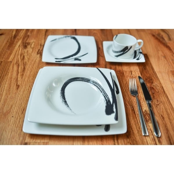 Assiettes carrées à peindre en noir (lot de 6)