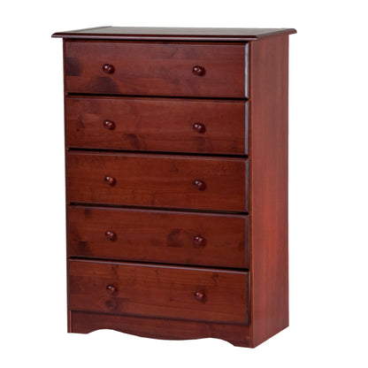 Commode à 5 tiroirs 100 % bois massif Palace Imports avec poignées en métal ou en bois