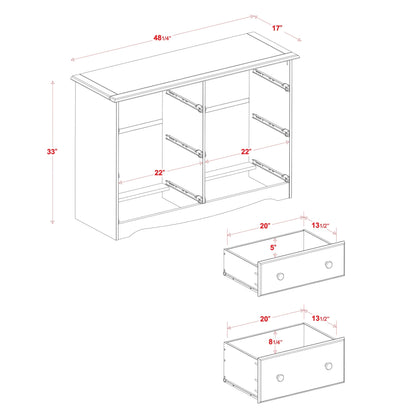 Commode à 6 tiroirs 100% bois massif Palace Imports