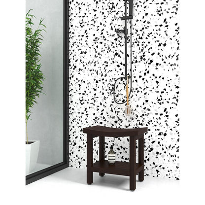 Banc de douche breveté en teck Sumba avec étagère