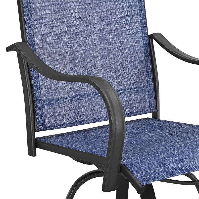 Chaise de bar pivotante en métal à dossier haut pour patio ou festival (paquet de 2)