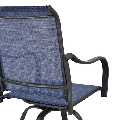 Chaise de bar pivotante en métal à dossier haut pour patio ou festival (paquet de 2)