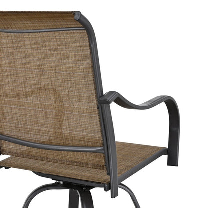 Chaise de bar pivotante en métal à dossier haut pour patio ou festival (paquet de 2)