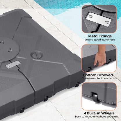 Pied de parasol déporté Pellabant 220 lb avec roulettes - Non disponible