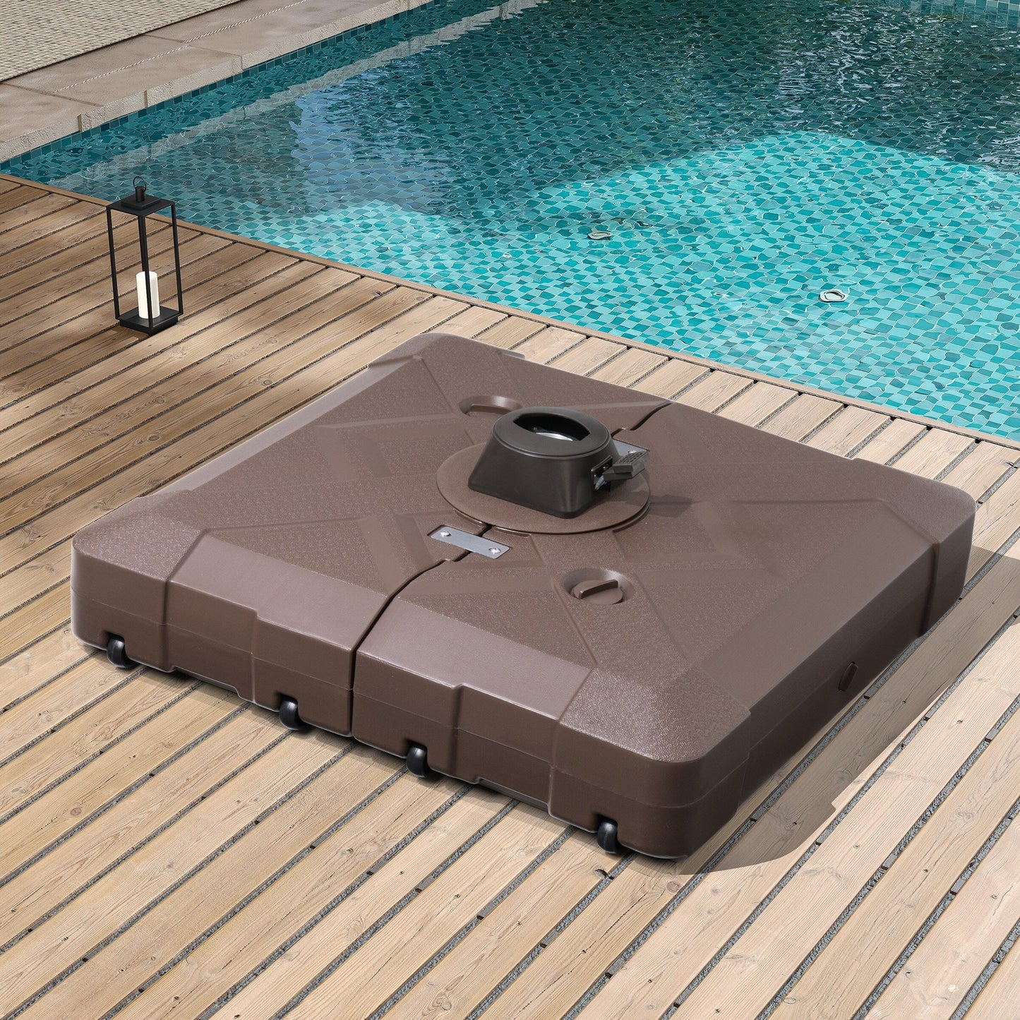 Pied de parasol déporté Pellabant 220 lb avec roulettes - Non disponible