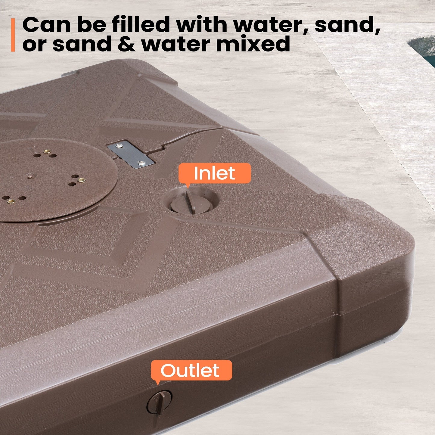 Pied de parasol déporté Pellabant 220 lb avec roulettes - Non disponible