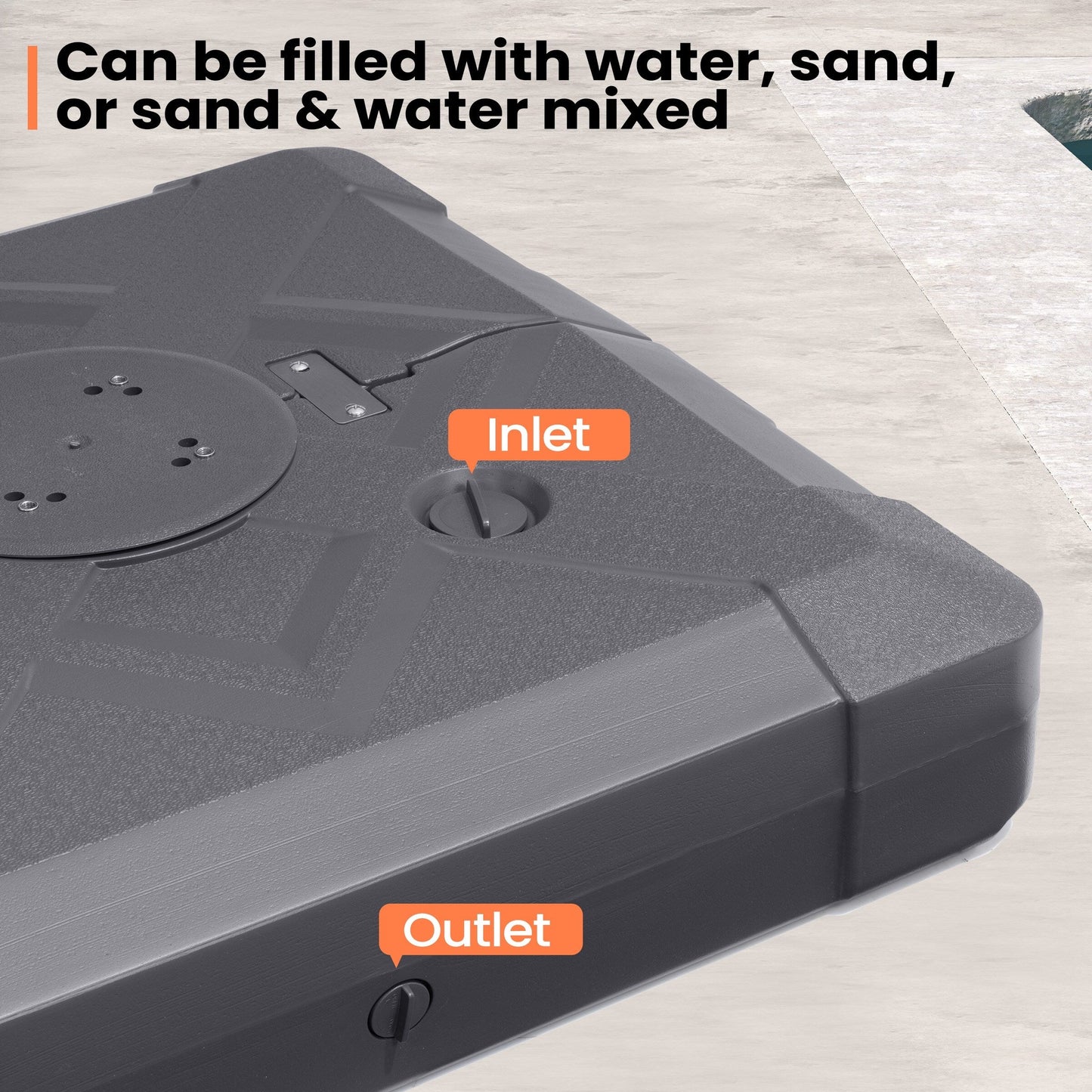 Pied de parasol déporté Pellabant 220 lb avec roulettes - Non disponible