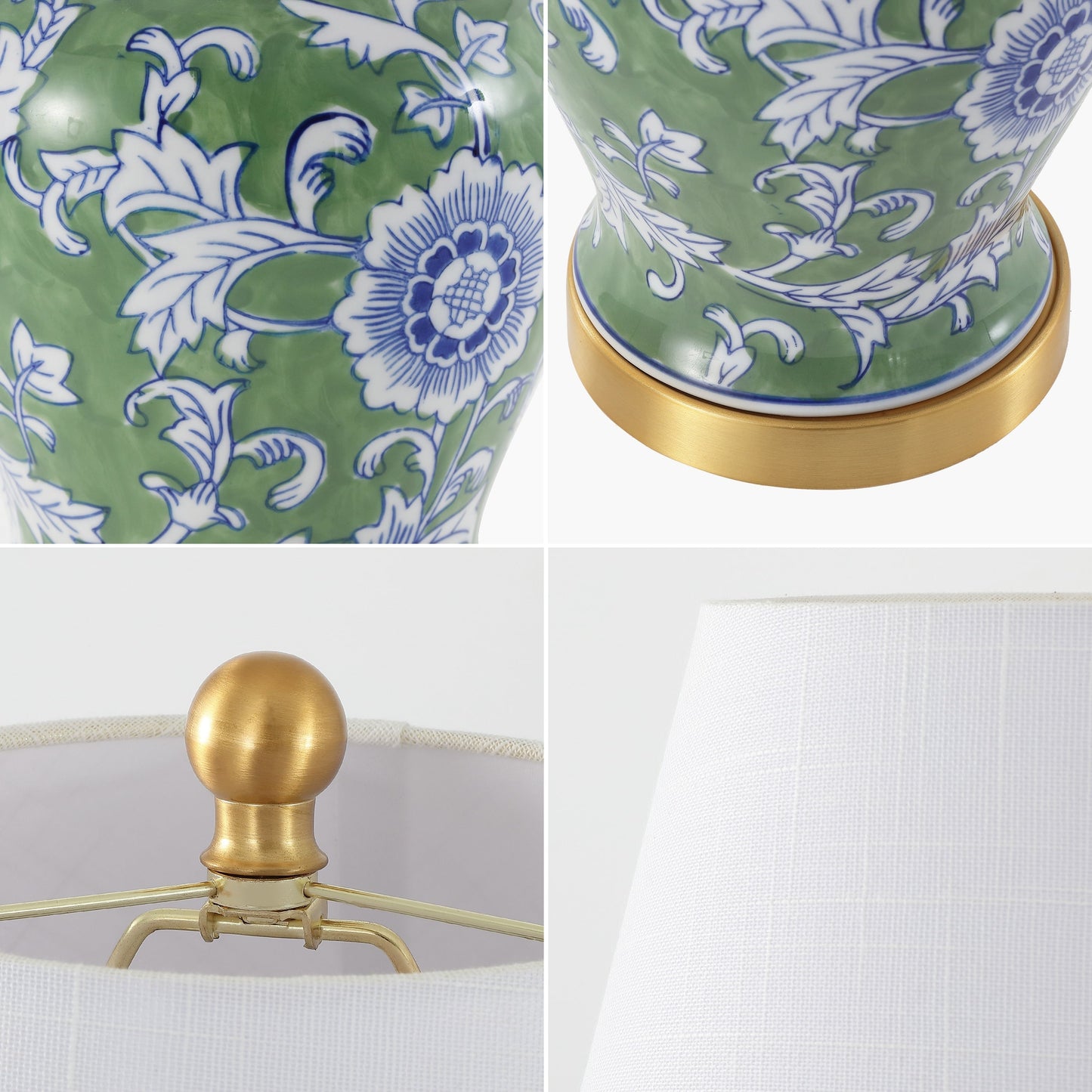 Lampe de table LED Penelope 22 Chinoiserie, bleu/blanc, par JONATHAN Y