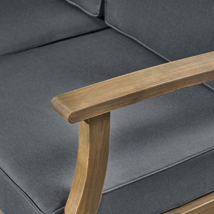 Ensemble de canapés d'extérieur Perla 7 pièces en bois d'acacia avec coussin par Christopher Knight Home